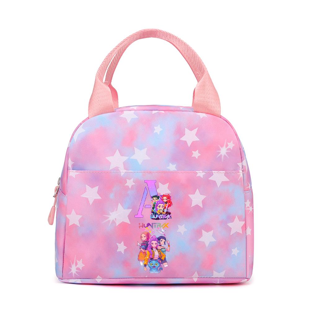 3Pcs/set Cartoon English Letter A-Z Printed Backpack Handbag Pencil Case for Teenger Student Girl Boy Bookbag Travel Bag Gift