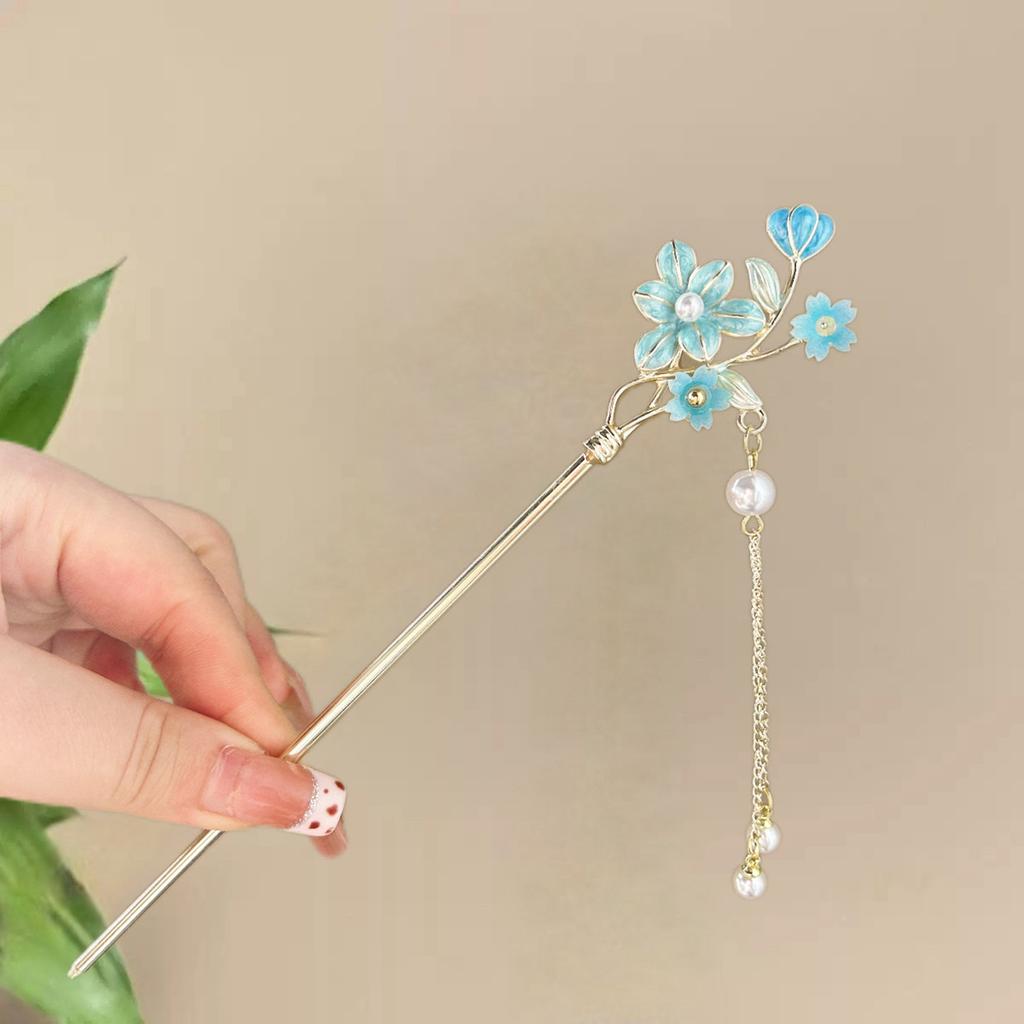 Exquisite Metal Hairpin Elegant Vintage Flower Hair Stick Girls Trendy Hair Decor Accessories Jewelry Hairpin
