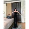 Tube Top Vest Long Pants Adult Lady Like Woman Wind Two-piece Set Fishbone