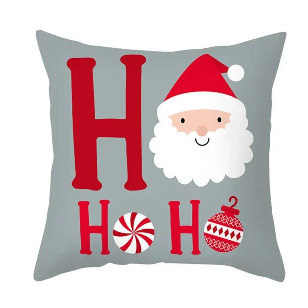 Heimdekoration Weihnachtsthema Musterdruck Polyester Kissenbezug Schlafzimmer Wohnzimmer Wohnzimmer Kissenbezug