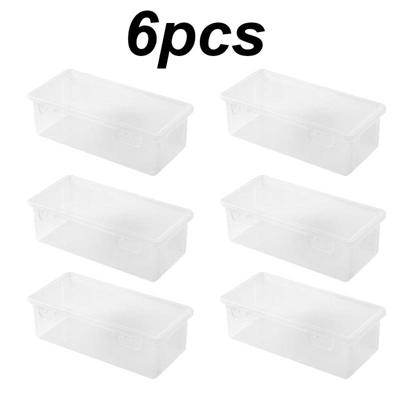

6pcs Translucent Pen Case Storage Boxes Large Capacity Lightweight Portable School Supplies Storage Pen Boxes Organizer Box