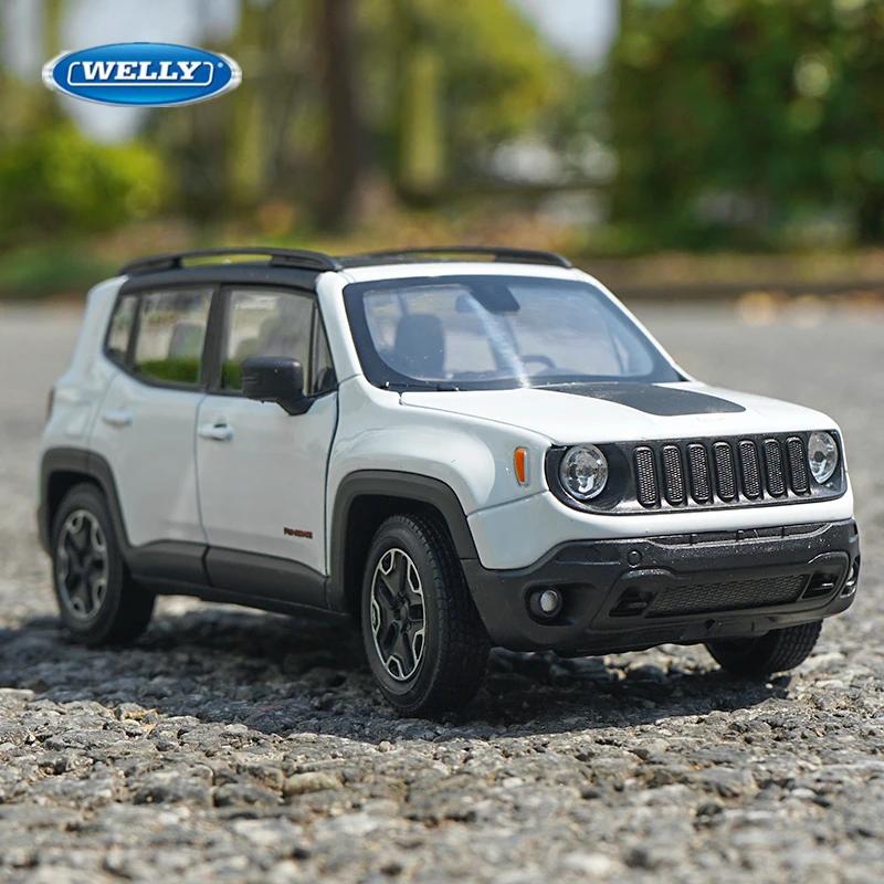 Linyi Toy Car Welly 1:24 Jeep Renegade Trailhawk Suv Alloy Car Model Diecast Metal Off-Road Vehicles Car Model Simulation Collection Kids Gift