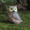 Decorative Garden Owls Mini Simulation Owl Resin Figurine, Lifelike Feather Texture Animal Statue, Weather-Resistant Micro Creative Scene Accessories