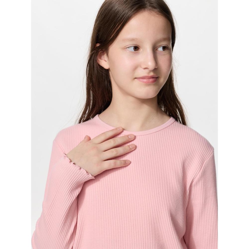Uniqlo Japan Girls Ribbed Crew Neck T shirT