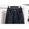 DIMANAF 2026 Herbst Winter Neu Übergröße Damen Lange Hosen Blau Elastische Taille Jeans Lässig Locker Dame