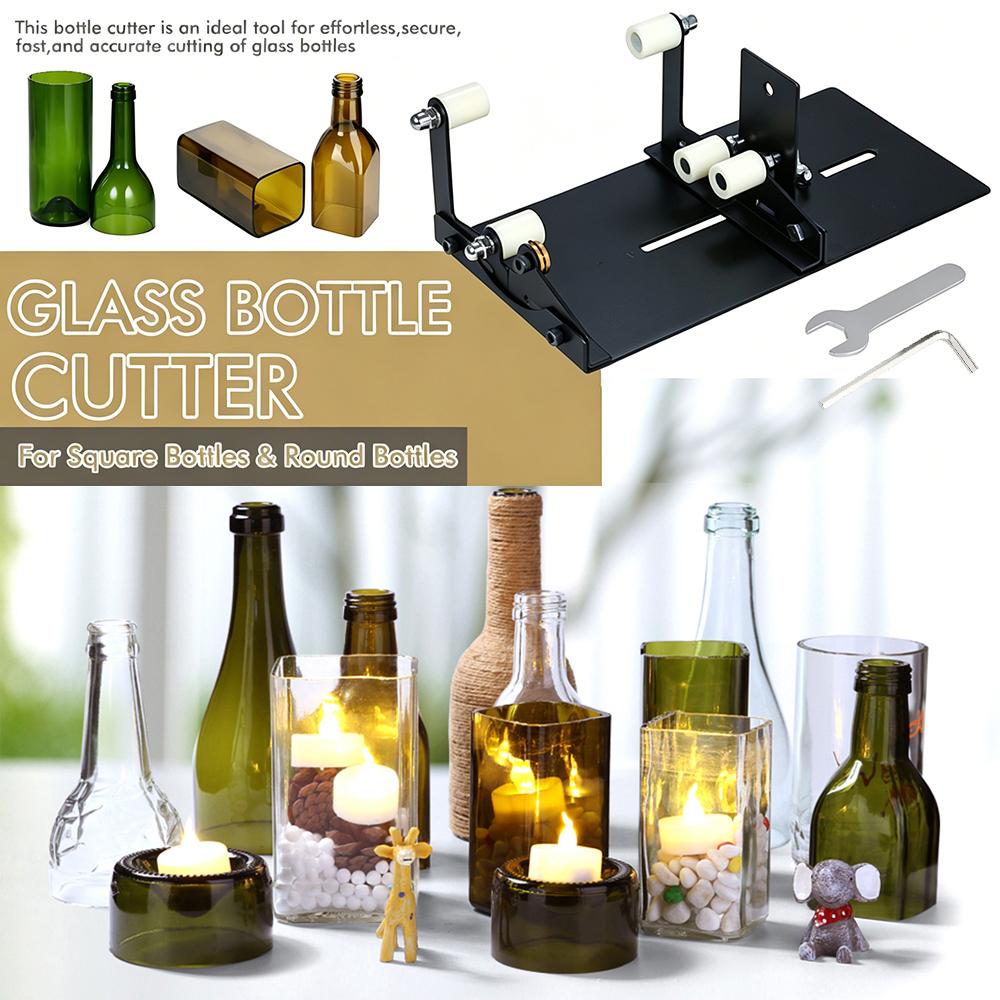 New Glass Bottle Cutter Tool Square Round Wine Beer Glass Sculptures Cutter Machine for Beer Glass Cutting Bottles Holder DIY