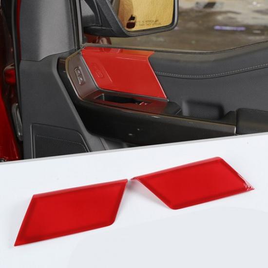 2x Inner Front Door Panel Handles Cover Trim For Ford F150 2021+ Red Accessories