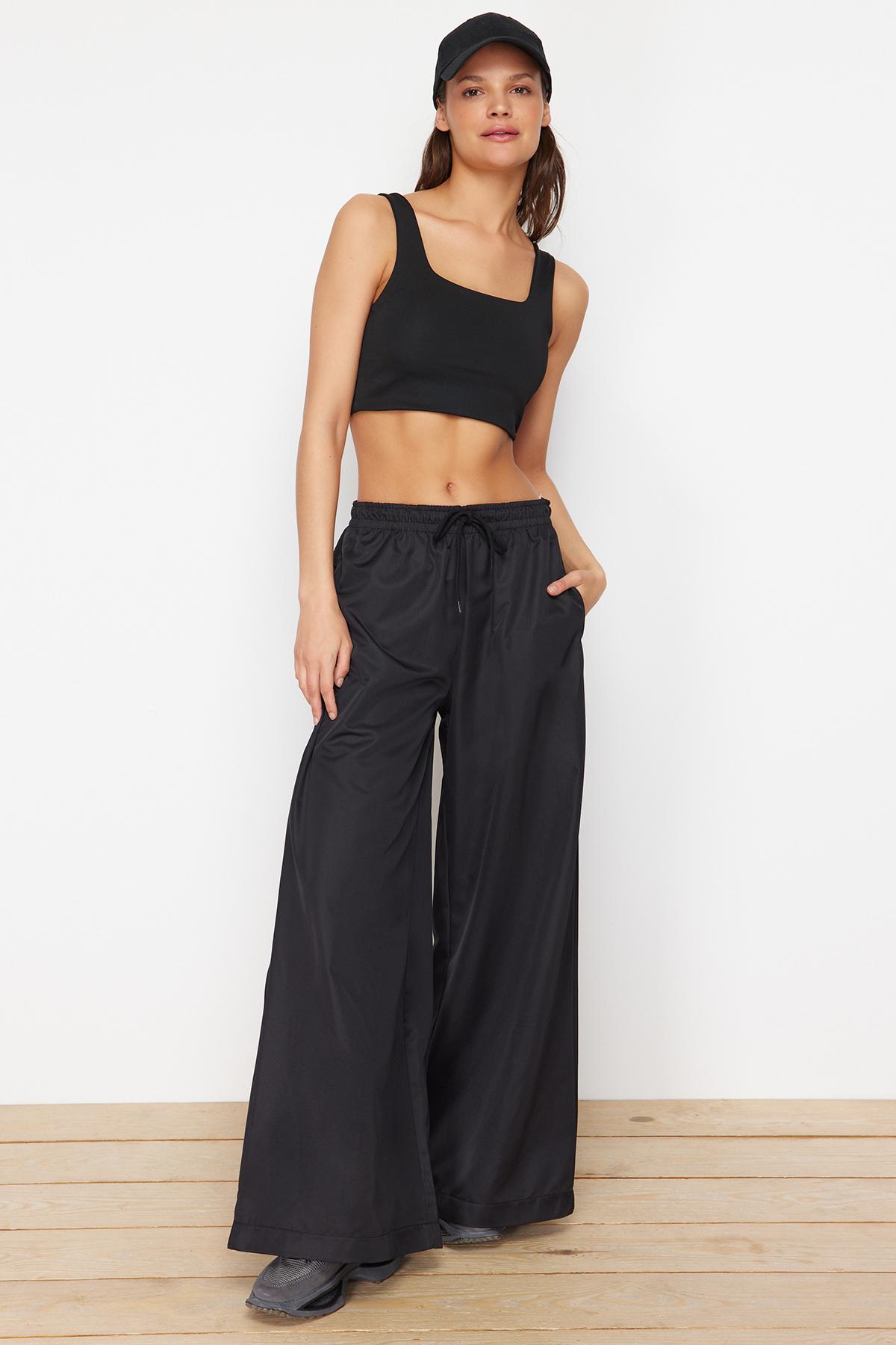 

Женские модные новые спортивные штаны из черной парашютной ткани, трикотажные спортивные спортивные штаны