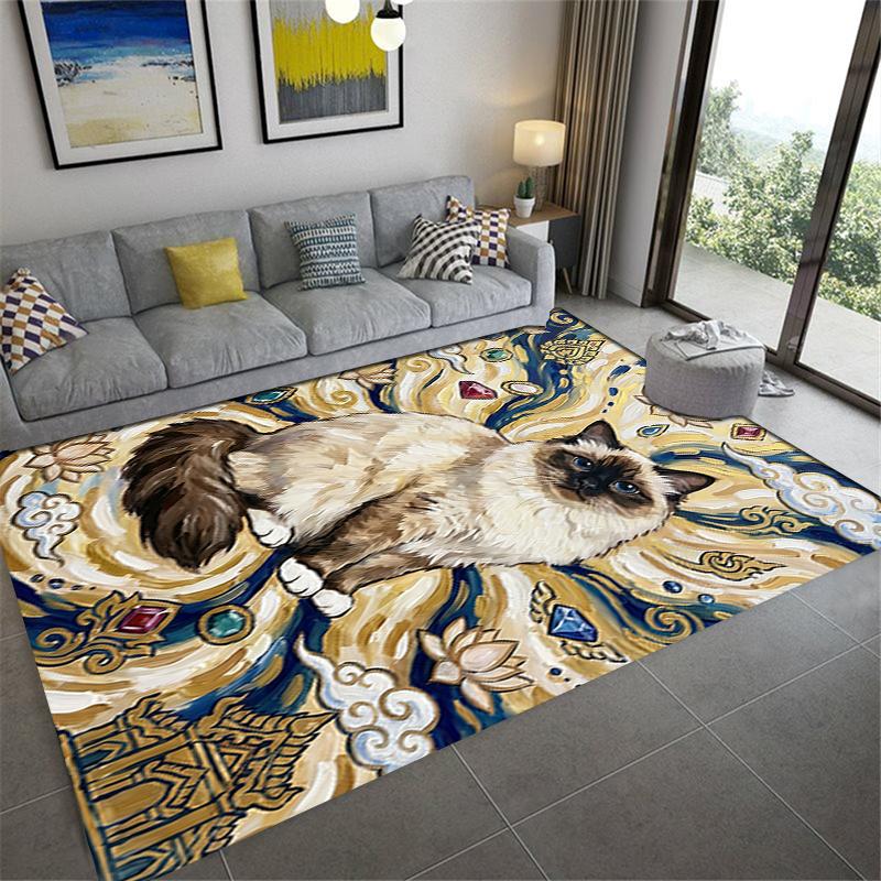2025 New Cute kitten Carpet Rug for Living Room Bedroom Home Sofa Decoration,Kids play Non-slip Floor Mat