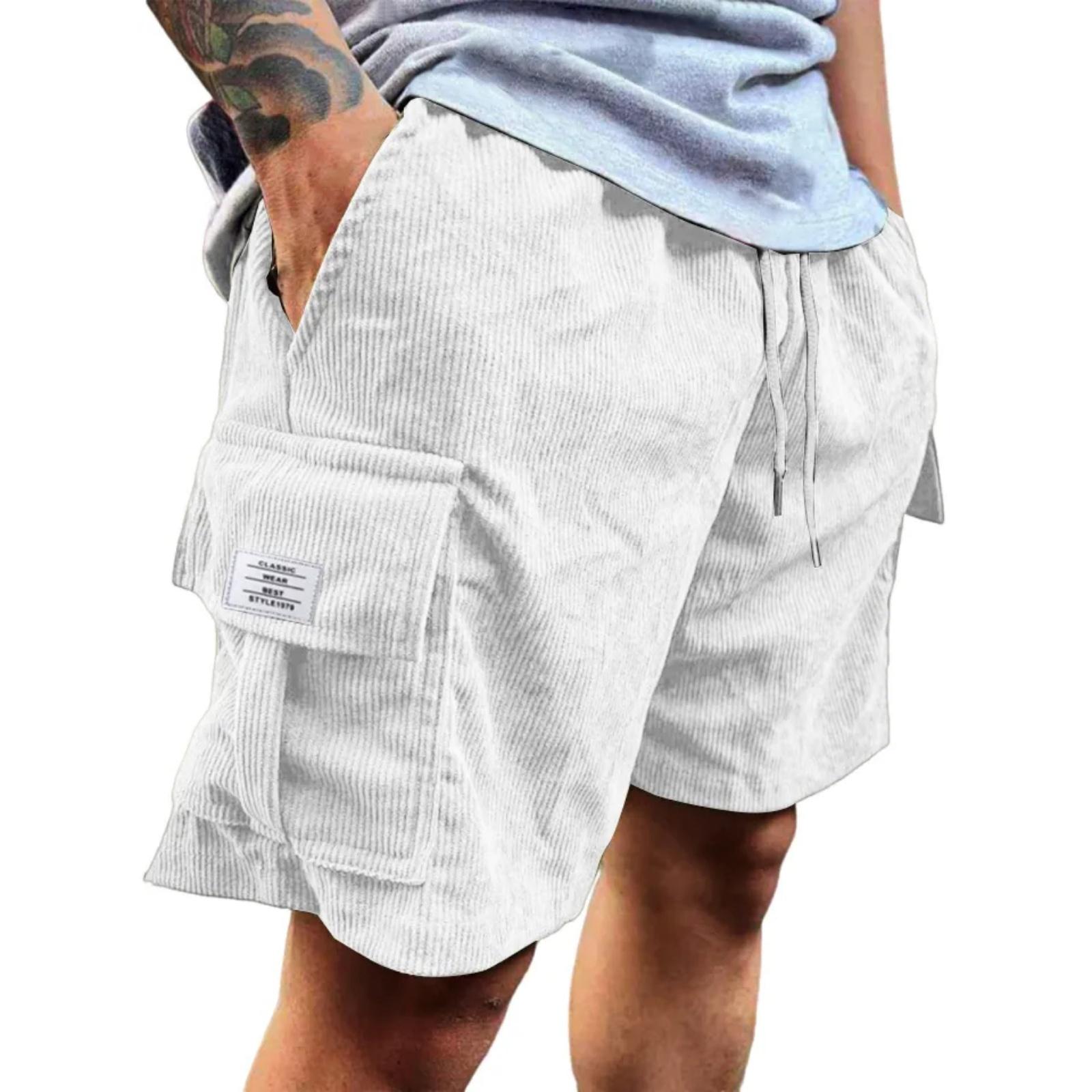 

Men s -color Casual Corduroy Loose Five-inch Length Shorts For Men - Comfortable Sports Multi-pocket Work Pants XL
