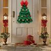 Hanging Green Christmas Wreath Front Door Window Large Xmas Tree Wreath Fabric Door Hanging Wreath New Year Party Decoration
