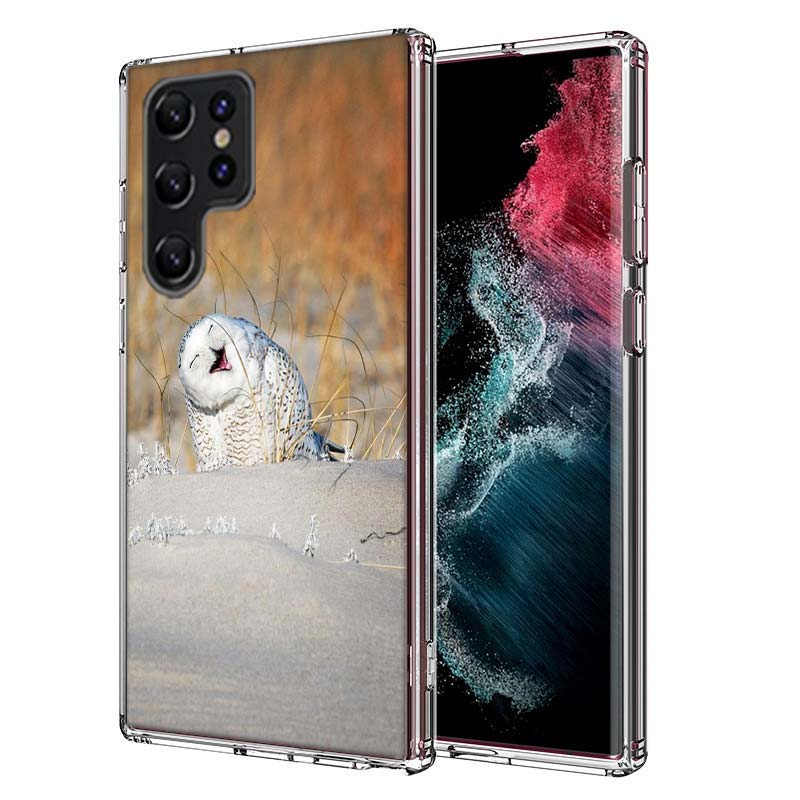 Snow Cute Owl Animal Capa Phone Case For Samsung S26 Ultra S25 Edge Galaxy S23 S21 S20 S24 FE S22 S10 Plus Cover Clear TPU Shell