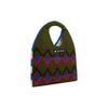 Marni Market Letter Logo Geometric Pattern Technology Wool Tote Bag Women handbags Khaki-Green Blue SHMH0049A1FW305JQV30