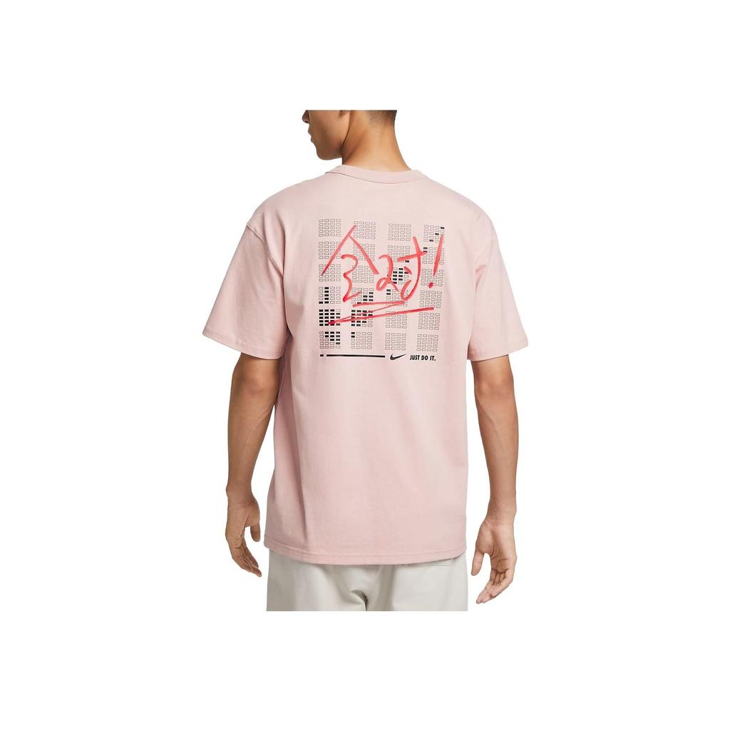 Nike Brand Logo Letter Pattern Crew Neck Loose Short Sleeve T-Shirt Men Tops Oxford-Pink FJ7725-601