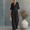 New Summer Spring Elegant Waist V-Neck Women's Jumpsuit