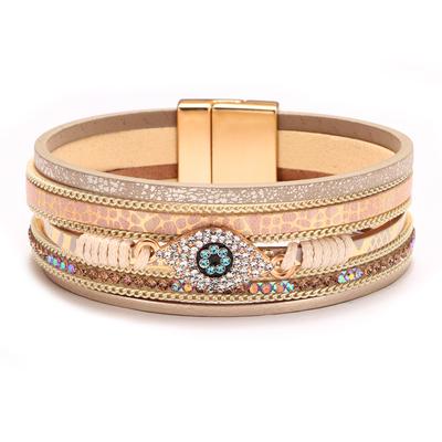 Bohemian Style Bracelet Devil's Eye Diamond Leather Bracelet Eye Water Diamond Leather Bracelet