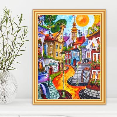 5D DIY Diamantová Malba Kreslený Dům Sada Křížkové Výšivky Plná Výplň Čtvercové Výšivky Mozaikové Umění Obrázek z Kamínků Domácí Dekorace