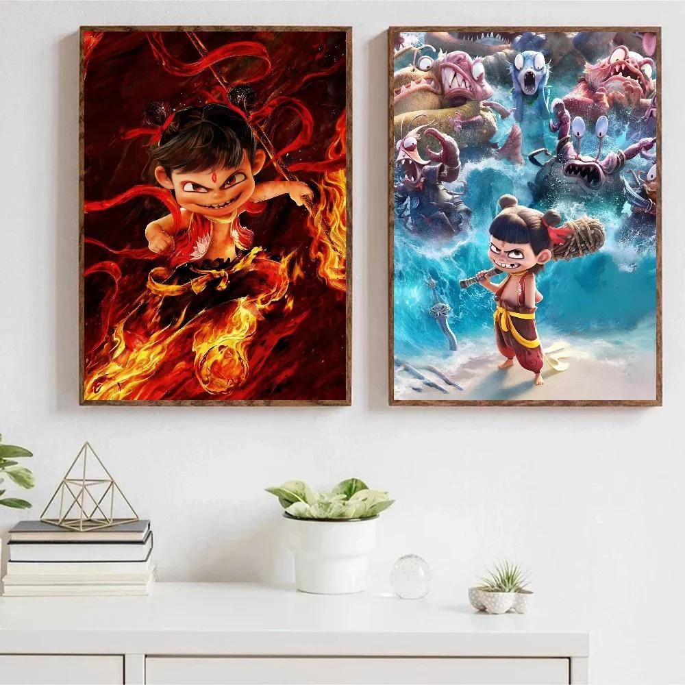Film Nezha Podbija Króla Smoków Malarstwo na Płótnie Dom Sypialnia Wejście Bar Kawiarnia Dekoracja Malarstwo Artystyczne