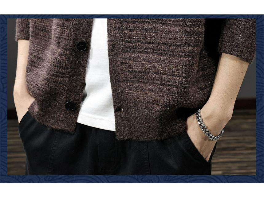 Men's Retro Lazy Style Lapel Cardigan Sweater - Trendy, Casual, and Versatile Knitwear