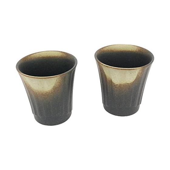 Mino Ware Japanese Cafe Series Granada [Teacup] Iga Bizenbuki Set of 2