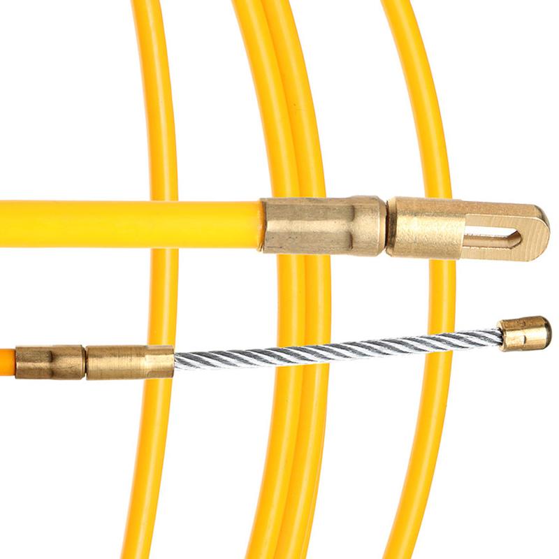 6mm 5M-30M Fiberglass Electric Cable Push Pullers Duct Fish Tape Wall Wire Lead Electrician Wiring Installation Aid Tool