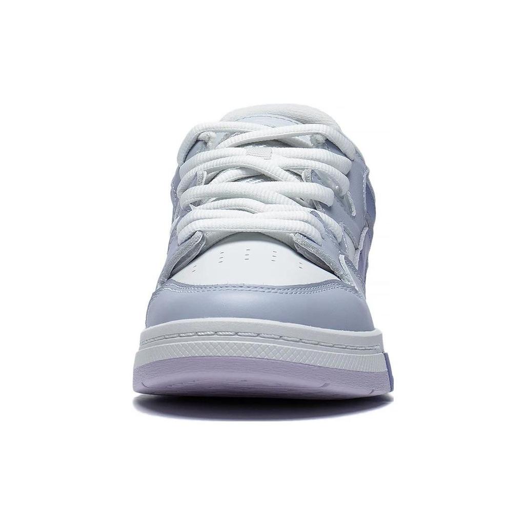 Li Ning We I Pro Synthetic Leather Non-Slip Wear-Resistant Low-Top Skate Shoes Women sneaker Gray White Purple AECT014-3
