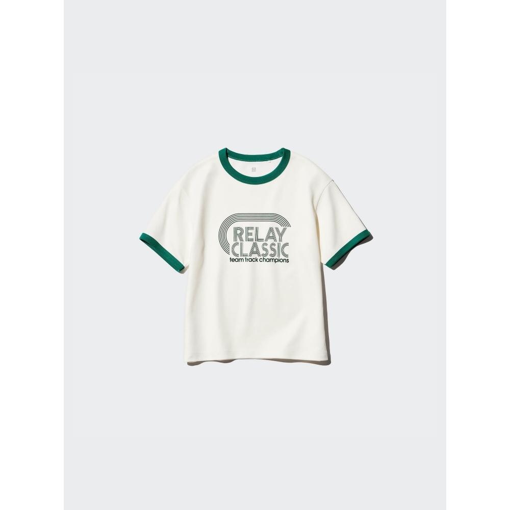 Uniqlo Kids Airism CoTTon Graphic Crewneck T  Ringer 
