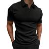 Men's V-Neck Striped Short Sleeve Polo Shirt.
