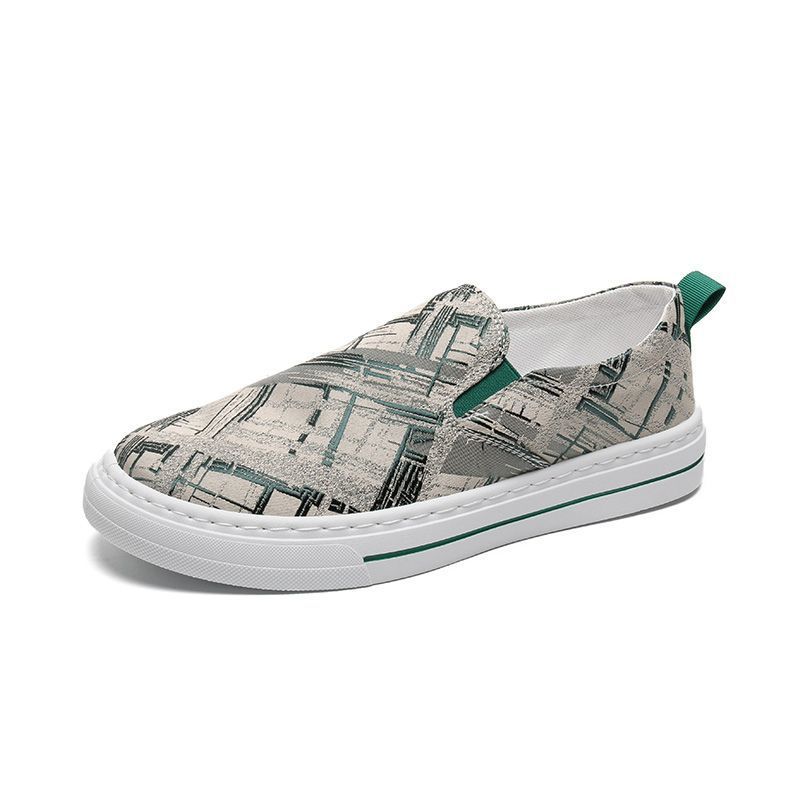 Men'S Shoes New Summer Breathable Canvas Shoes Cloth Shoes Beijing Lazy Casual Lightweight Board Shoes One Pedal Wear-Resistant