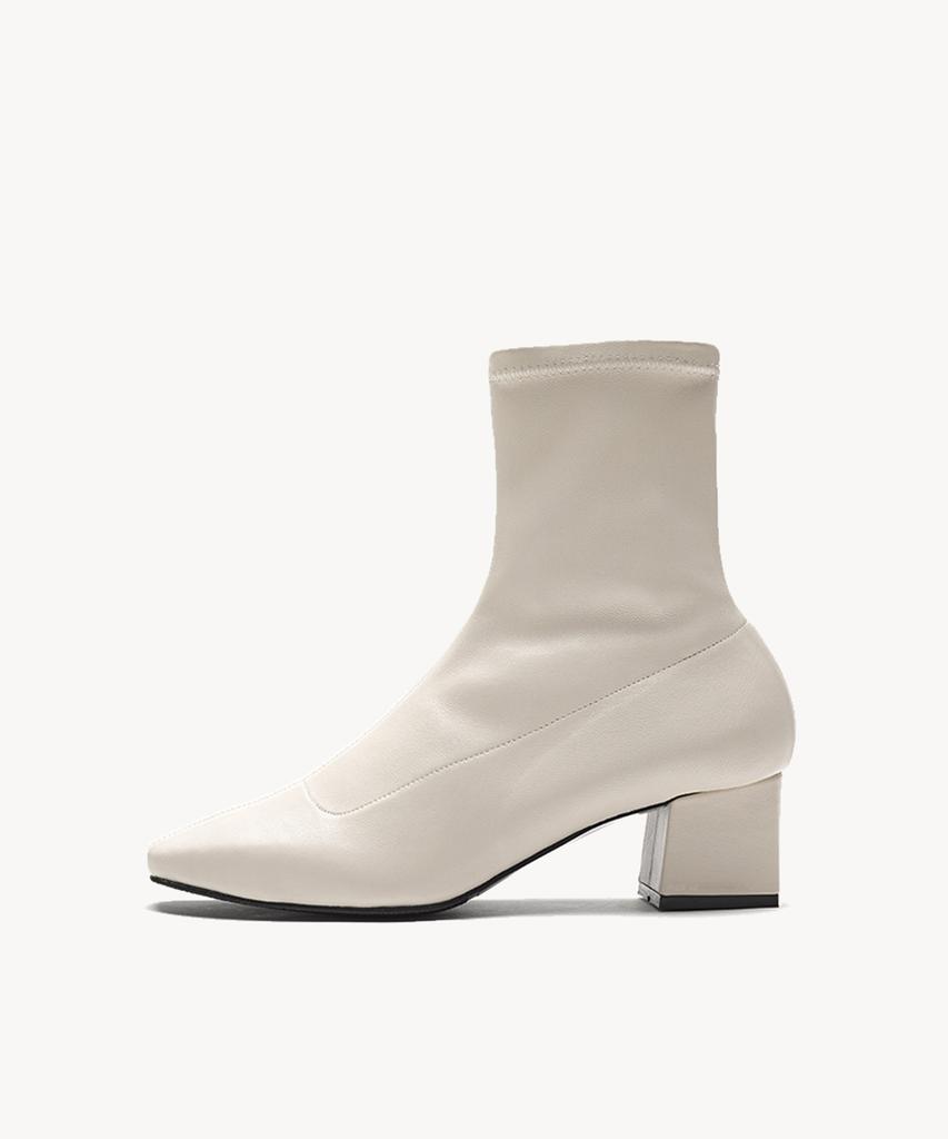 Mishuu Somuch Square Sock Boots_Cream