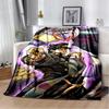 3D Cartoon Jojo's Bizarre Adventure Anime Blanket,Soft Throw Blanket for Home Bedroom Bed Sofa Travel Picnic Office Cover Kids