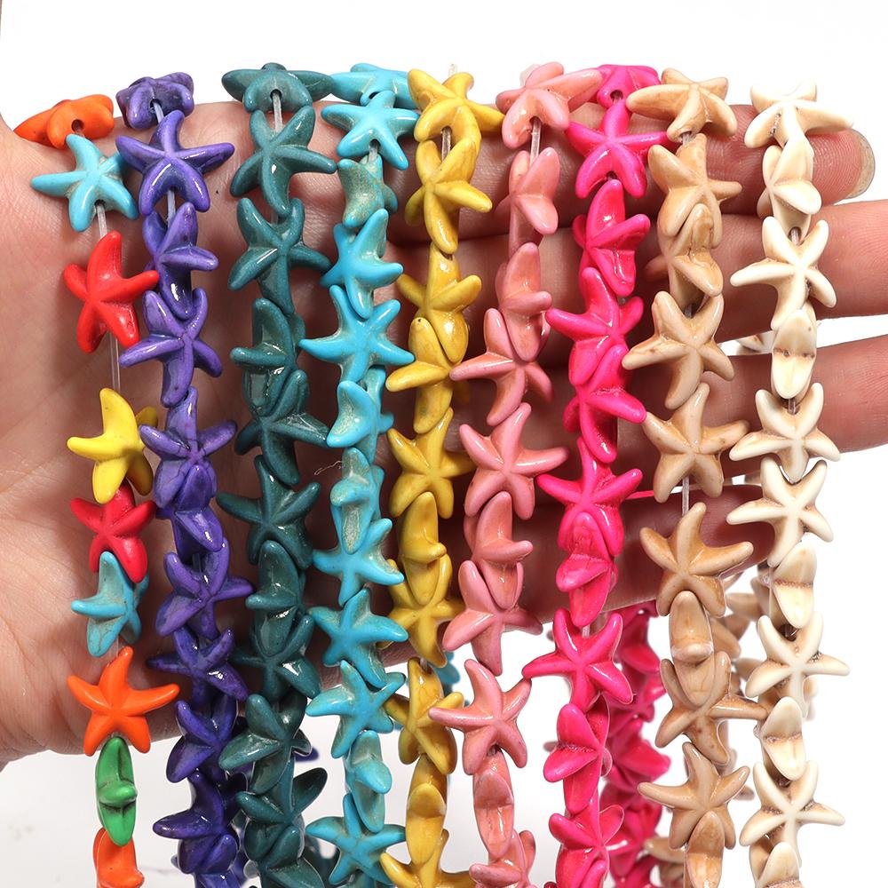 About 36pcs/Strand Starfish Turquoises Beads For Jewelry Making Loose Bead Natural Stone Beads DIY Bracelet Necklace Accessories