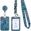 Kat Print Lanyard Badgehouder Kaarthouder 3-in-1 Set Intrekbare Badge Reel met 360 Graden Draaibare Clip Verpleegkundige Dokter Cadeaus