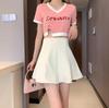 2026 A-Line High-Waisted Mini Skirt - Slimming, Fluffy Hem, Waist-Cinched Women's Spring/Summer Skirt Set