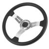 14in Universal Steering Wheel Racing Car PU Leather Aluminium Alloy W Horn Button ModifiedSilver