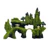 Charmoon Aquarium Rock Mountain Moss Lantern Hideout Shelter Stylish Model Figurine Ornament (Green)