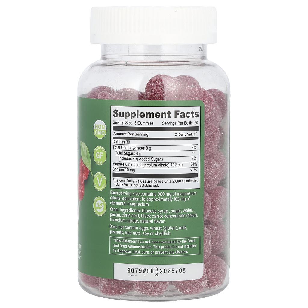 Magnesium Citrate, Raspberry, 900Mg, 90 Gummies (300Mg per Gummie)