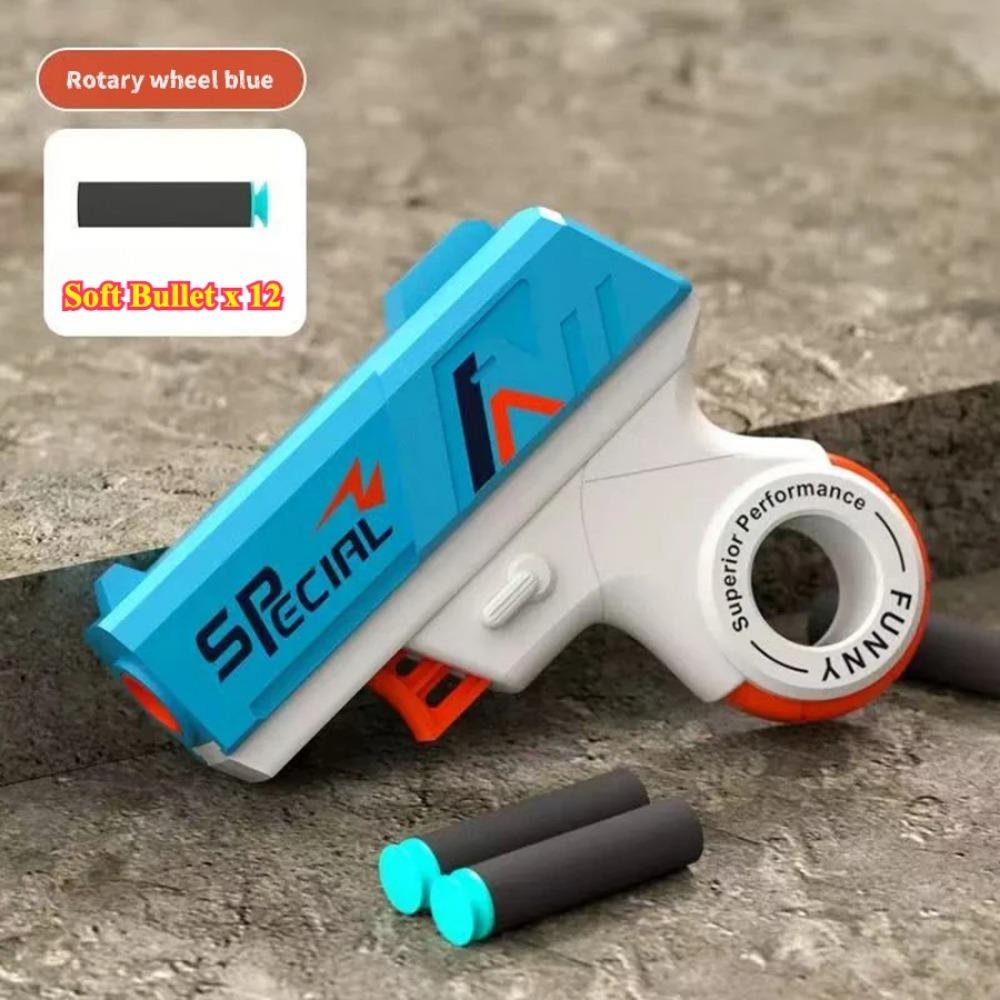 Mini Shell Soft Bullet Launcher Toy Gun Manual Loading Stress Relief Toy Shooting Relax Outdoor Birthday Gift for Boy Adult