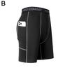 High Performance Men's Compression Shorts With Pocket - Quick Dry Breathable Stretchy Base Layer For Cycling Sports Gym