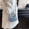 Cute Bowknot Shoulder Bag for Women Mini Hobo Bag Glossy Patent Leather Underarm Purse Vintage Y2K Crossbody Bag Sweet Girls Handbag