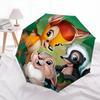 Bambi Thumper Skunk Cartoon Umbrella, Portable 3-Fold Compact Umbrella, Suitable for Camping, Hiking and Travel, Ideal Easter Birthday Gift