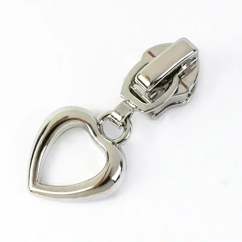 Meetee 5-50 Stück 5# Nylon Reißverschlussanhänger Kleidung Taschen Reißverschlüsse Reparatur Schieber für Plastikreißverschlüsse Herz Reißverschlusskopf Griff Nähzubehör