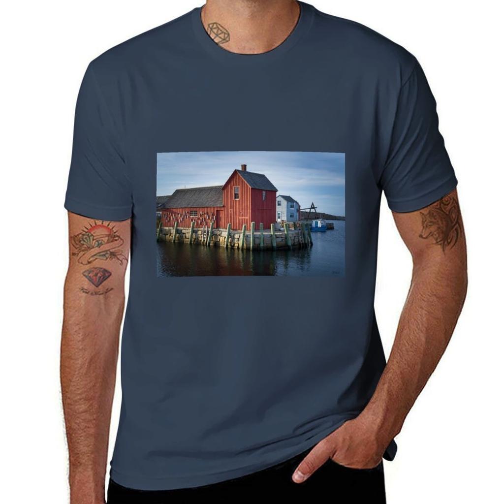 Motif Number 1 Rockport MA III Color TShirt Classic Crew Neck Cotton TShirt