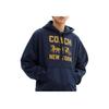 Coach Loose Fit  Logo Graphic Hoodie With Kangaroo Pocket And Ribbed Trim Unisex Hoodies Navy-Blue CBD23-B5H
