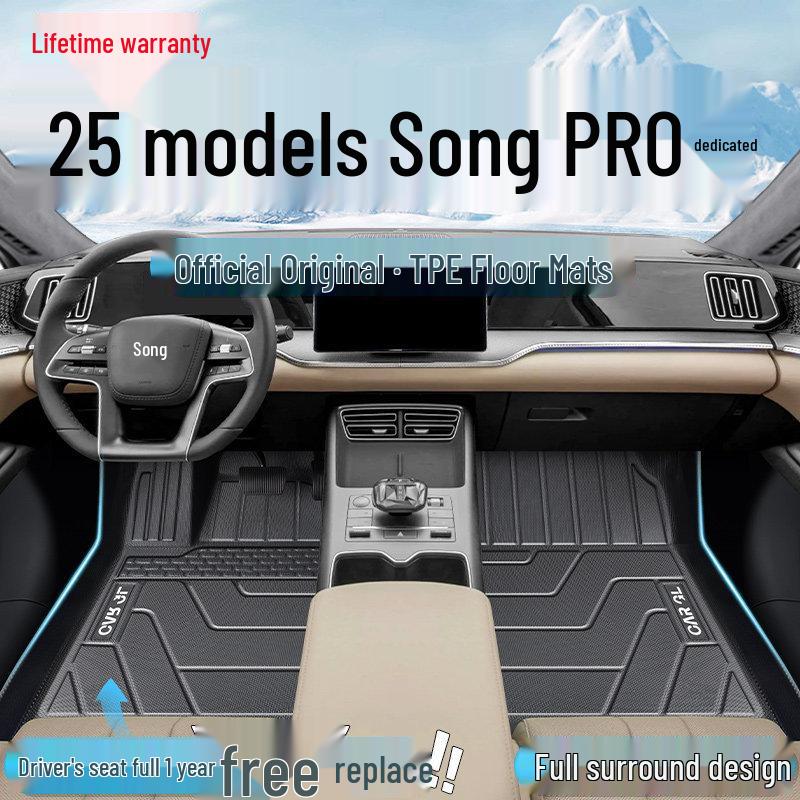 BYD Song Pro Floor Mats: Compatible with 25 Models, Full Coverage TPE, for DM/DMI Car Accessories. BYD Song Pro DMI 2024