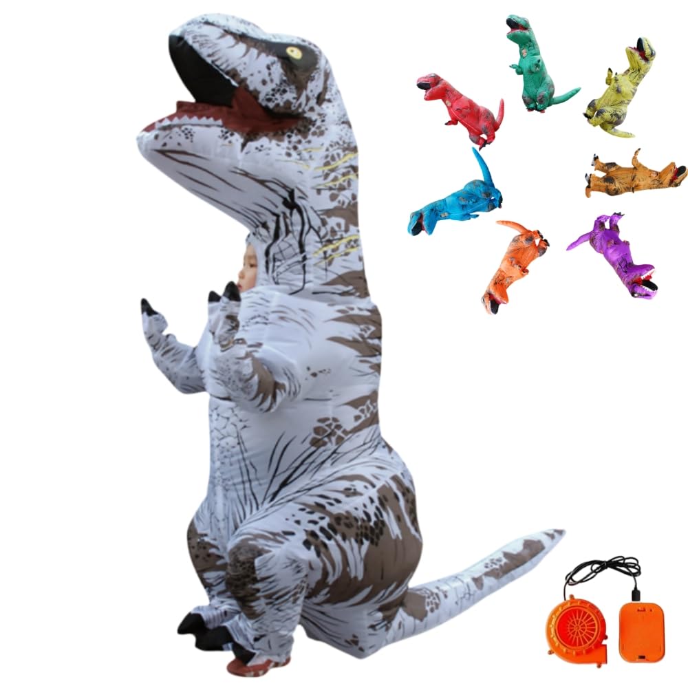 REKUCCI Tyrannosaurus Rex Dinosaur Inflatable Dinosaur Costume for and Perfect for Cultural and Events Size Costume, Halloween, Adults, Children,