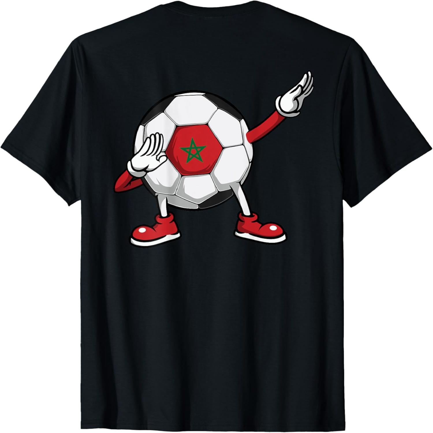 Funny Dabbing Soccer Morocco Jersey Moroccan Football Lovers T-Shirt S