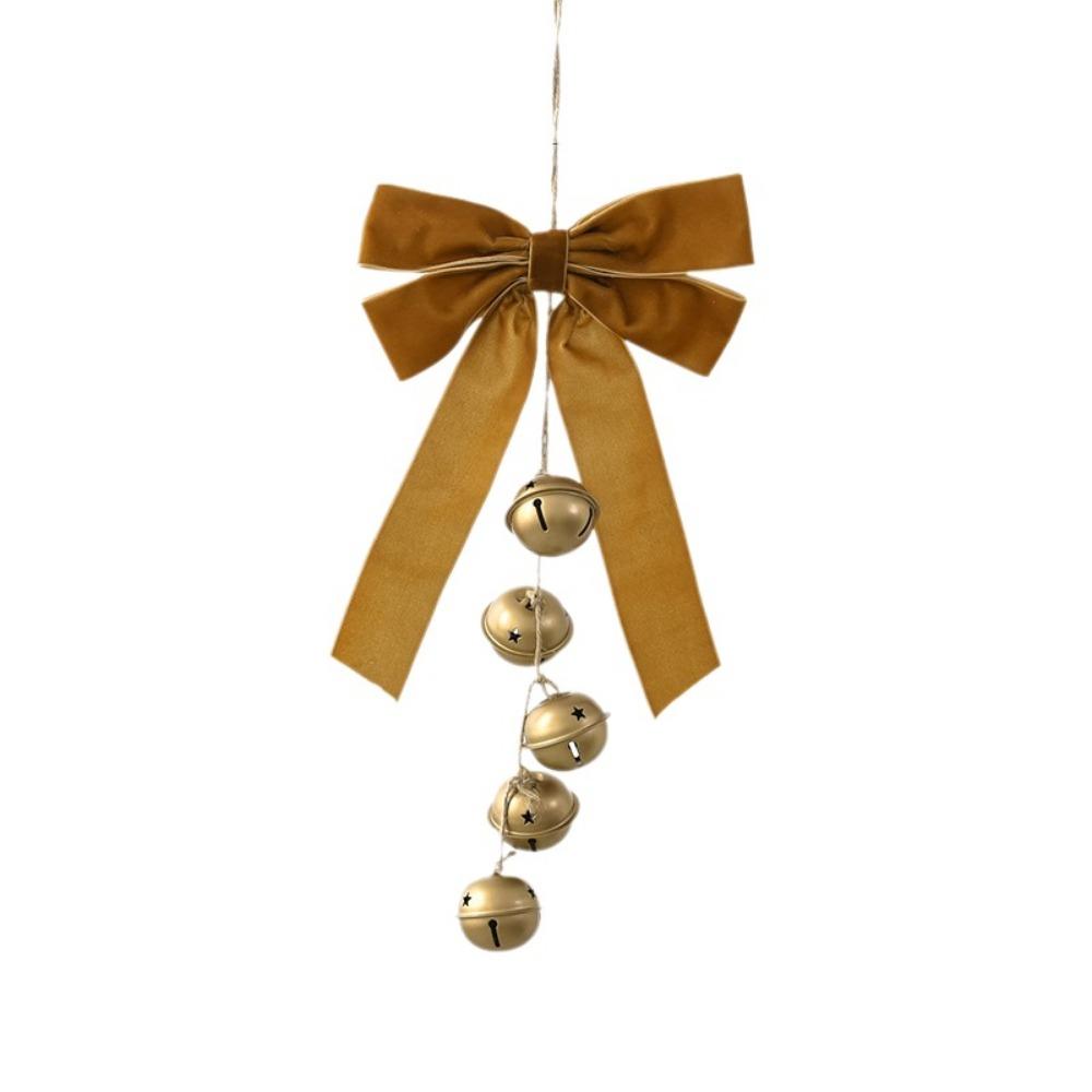 Multi‑Color Christmas Bow Bell Ornament Antique Gold Bells Xmas Tree Pendant Festive Party