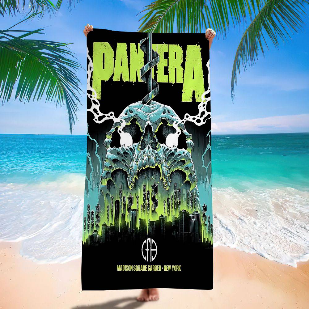 P-Pantera Band Microfiber Blanket Quick Drying Beach Towels Oversized Printing Super Absorbent Pool Towel Blanket