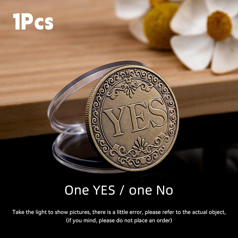 

1pc Yes No Coin 3D Embossed Flipping Challenge Coin Decision Maker Lucky Diameter 40mm Commemorative Coins Collection